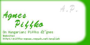 agnes piffko business card